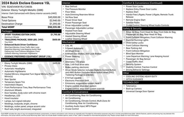 Certified 2024 Buick Enclave Essence w/ Sport Touring Edition AWD/4WD image 26