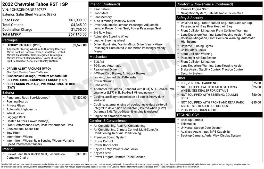 Used 2022 Chevrolet Tahoe RST w/ Luxury Package RWD image 35