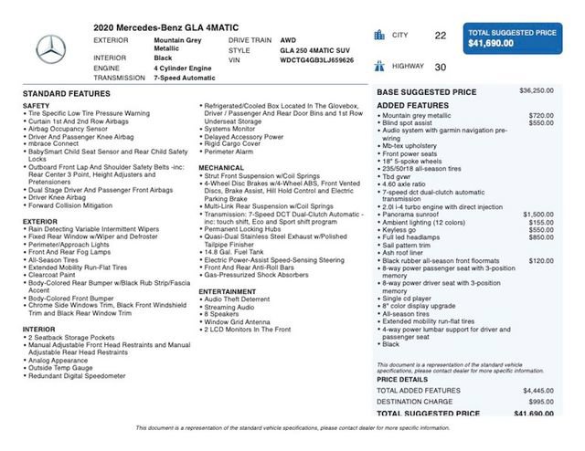 Used 2020 Mercedes-Benz GLA 250 4MATIC w/ Premium Package image 4