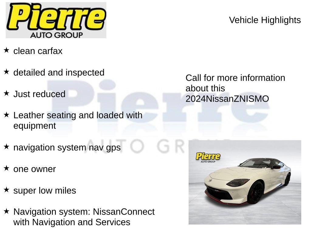 Used 2024 Nissan Z NISMO w/ Floor Mat Package RWD image 7