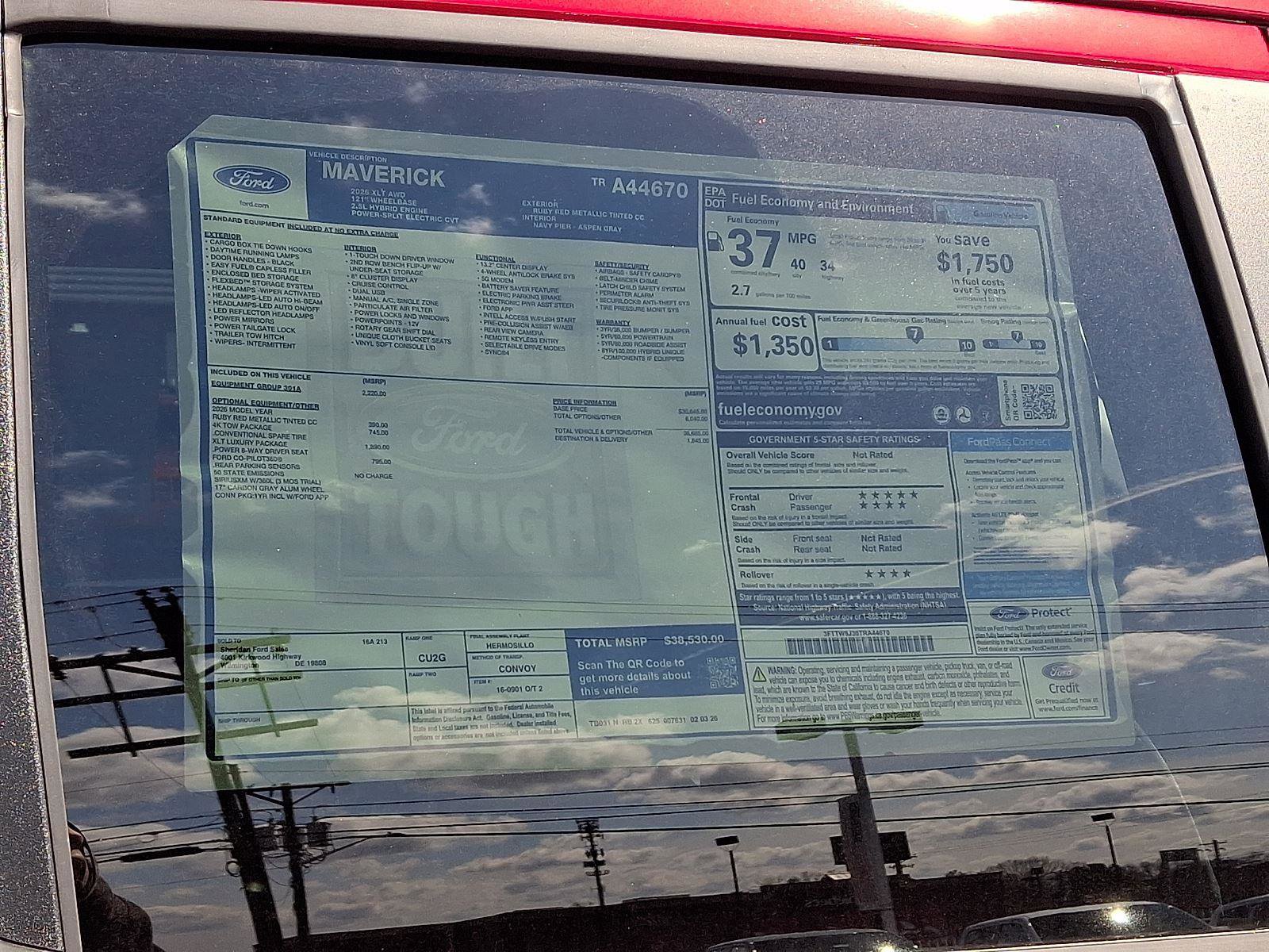 New 2026 Ford Maverick XLT w/ Equipment Group 301A image 19