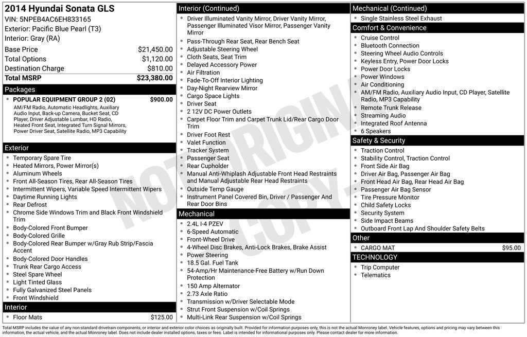 Used 2014 Hyundai Sonata GLS w/ Popular Equipment Group 2 image 6