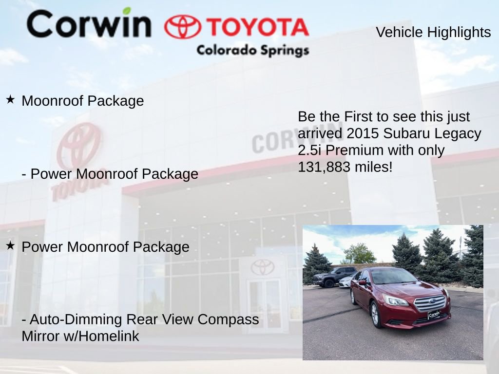 Used 2015 Subaru Legacy 2.5i Premium w/ Moonroof Package AWD/4WD image 4
