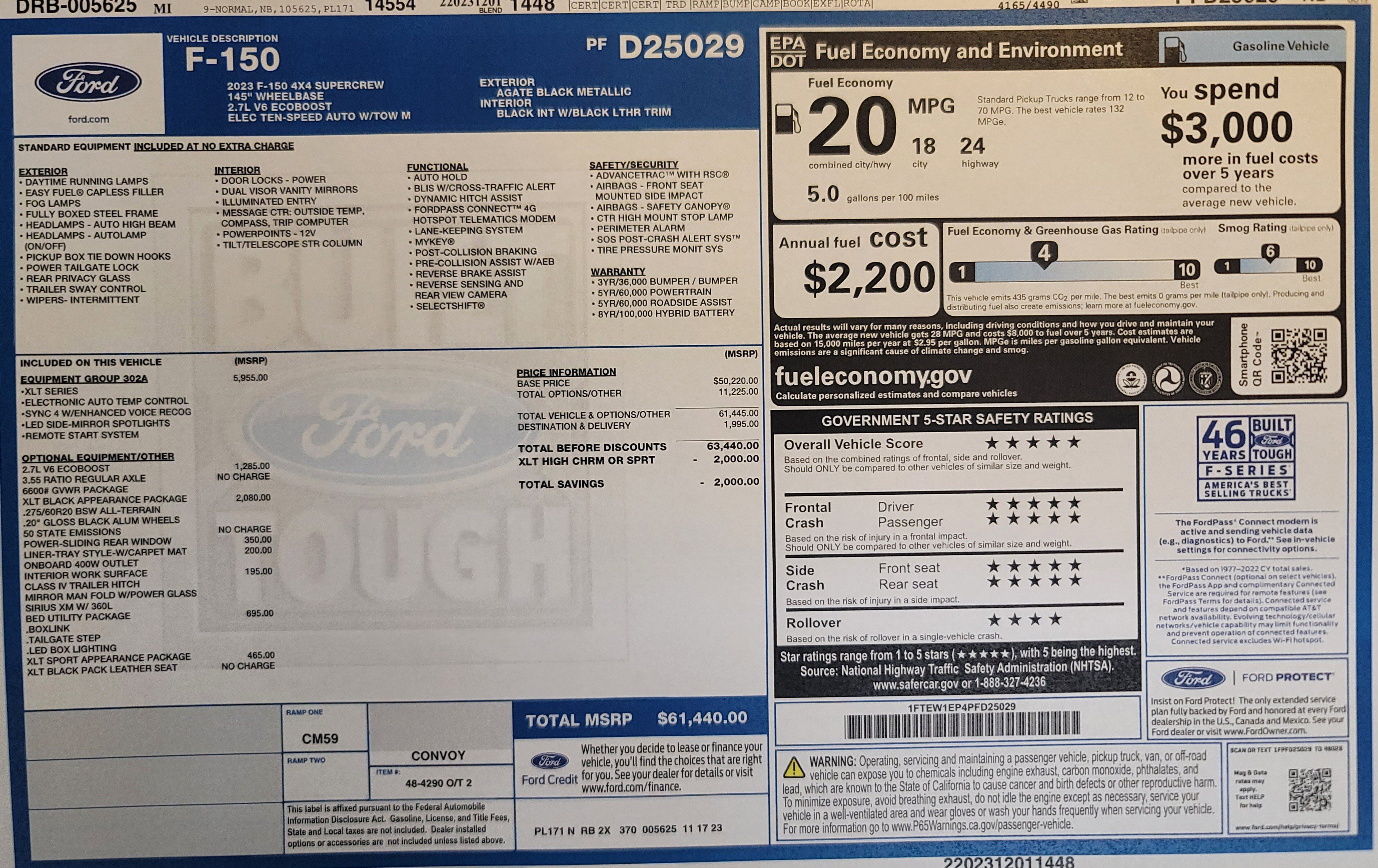 Used 2023 Ford F150 XLT w/ Equipment Group 302A High AWD/4WD image 53
