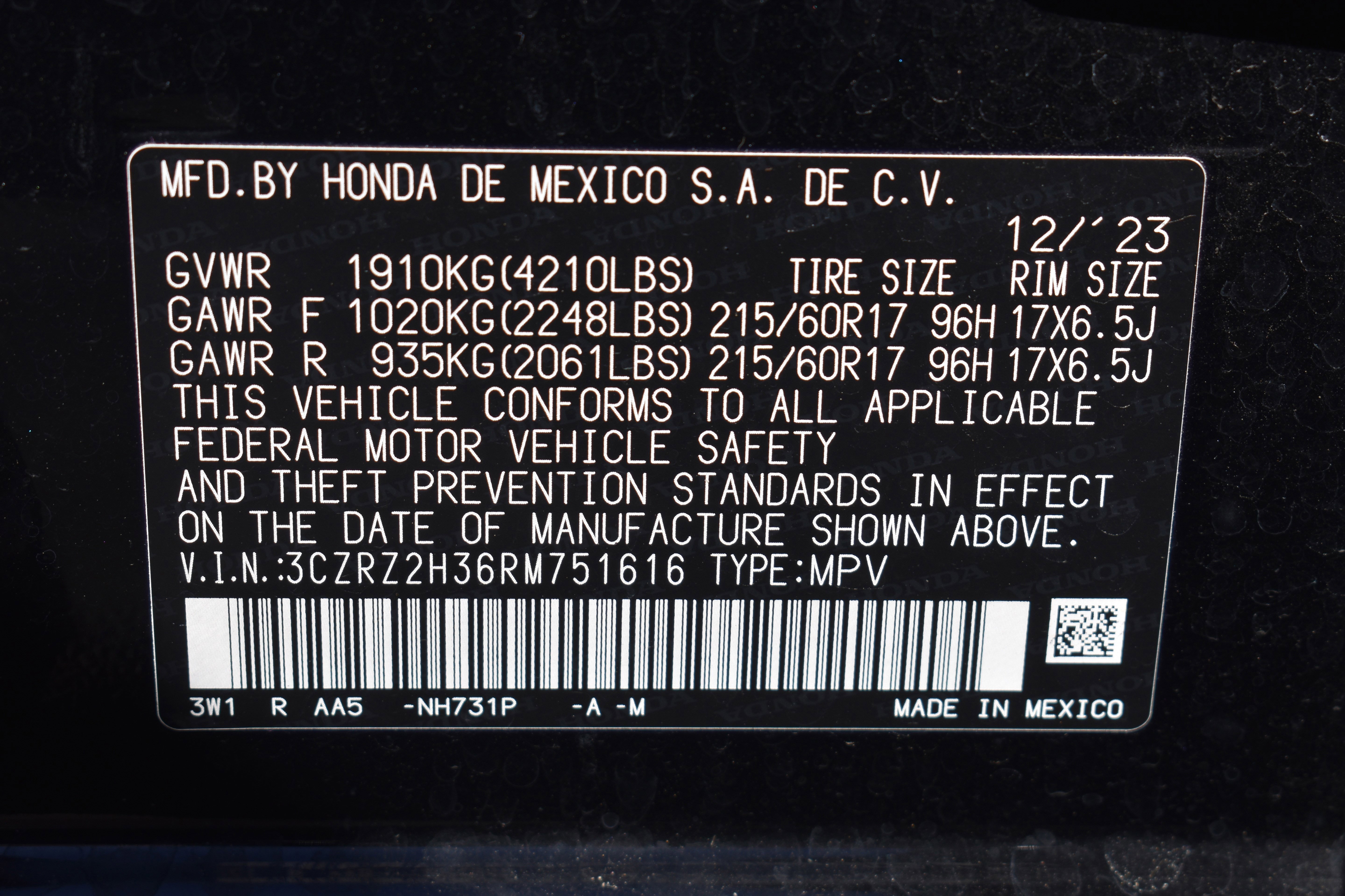 Certified 2024 Honda HR-V LX image 37