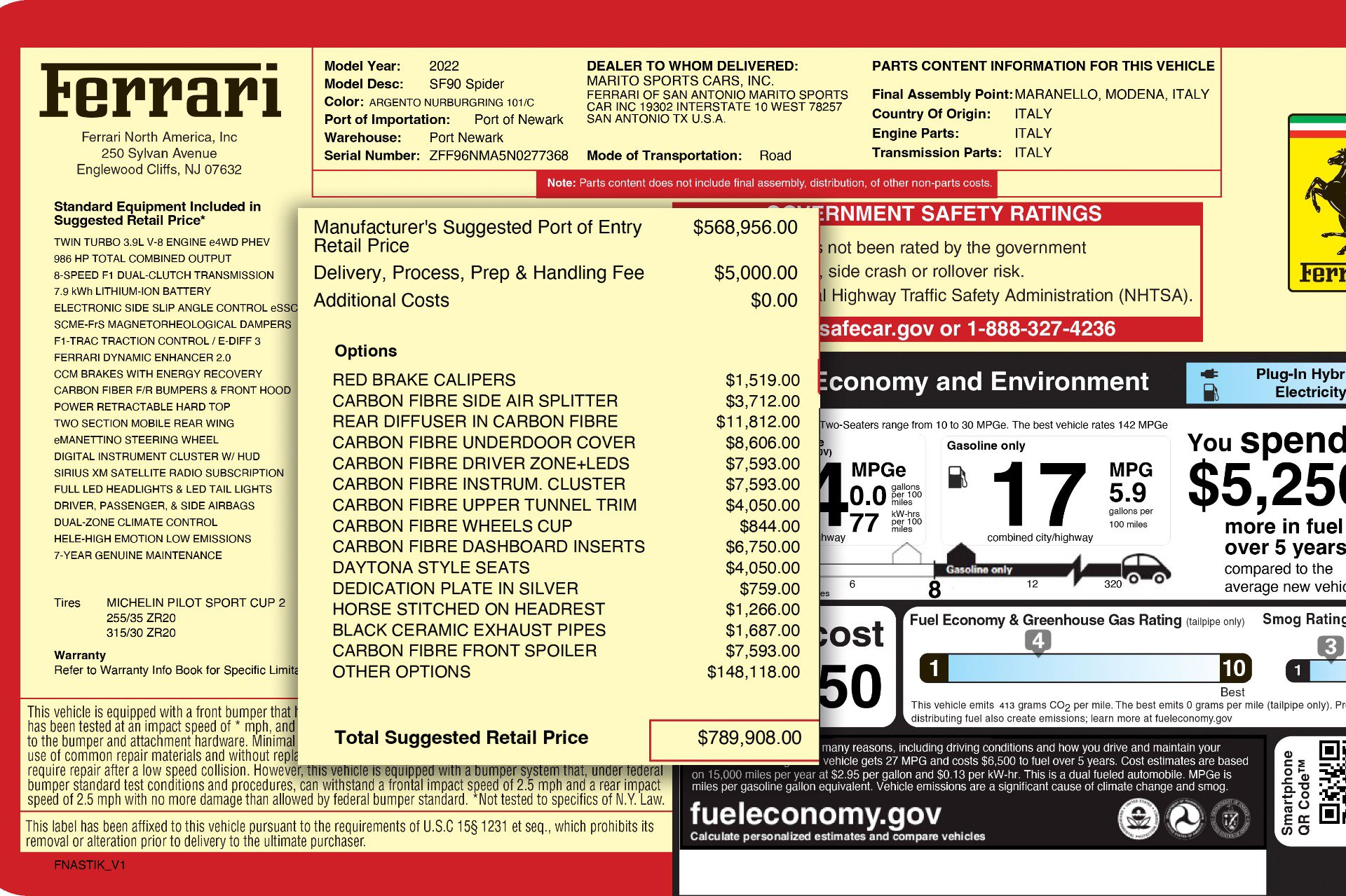 Used 2022 Ferrari SF90 Spider image 4
