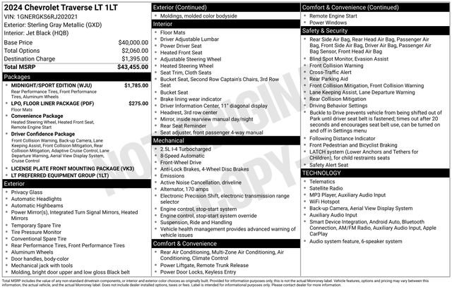 Certified 2024 Chevrolet Traverse LT w/ Midnight/Sport Edition FWD image 24