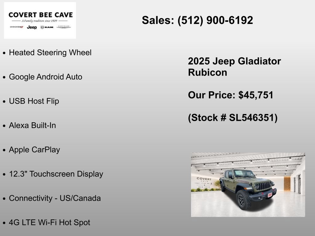 New 2025 Jeep Gladiator Rubicon w/ Convenience Group AWD/4WD image 36
