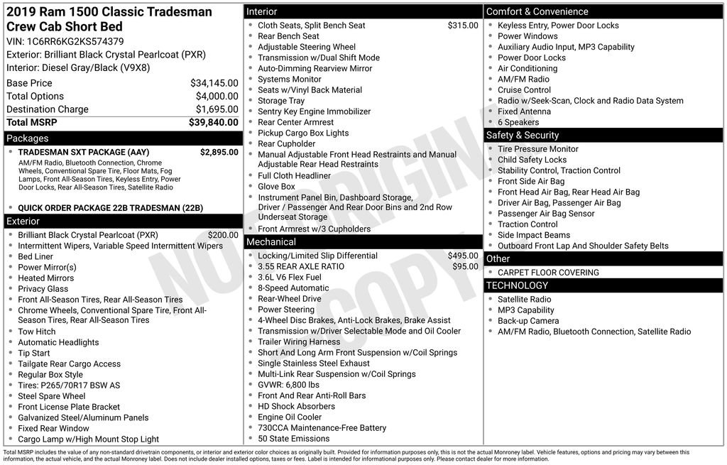 Used 2019 RAM 1500 Tradesman w/ Tradesman SXT Package image 35