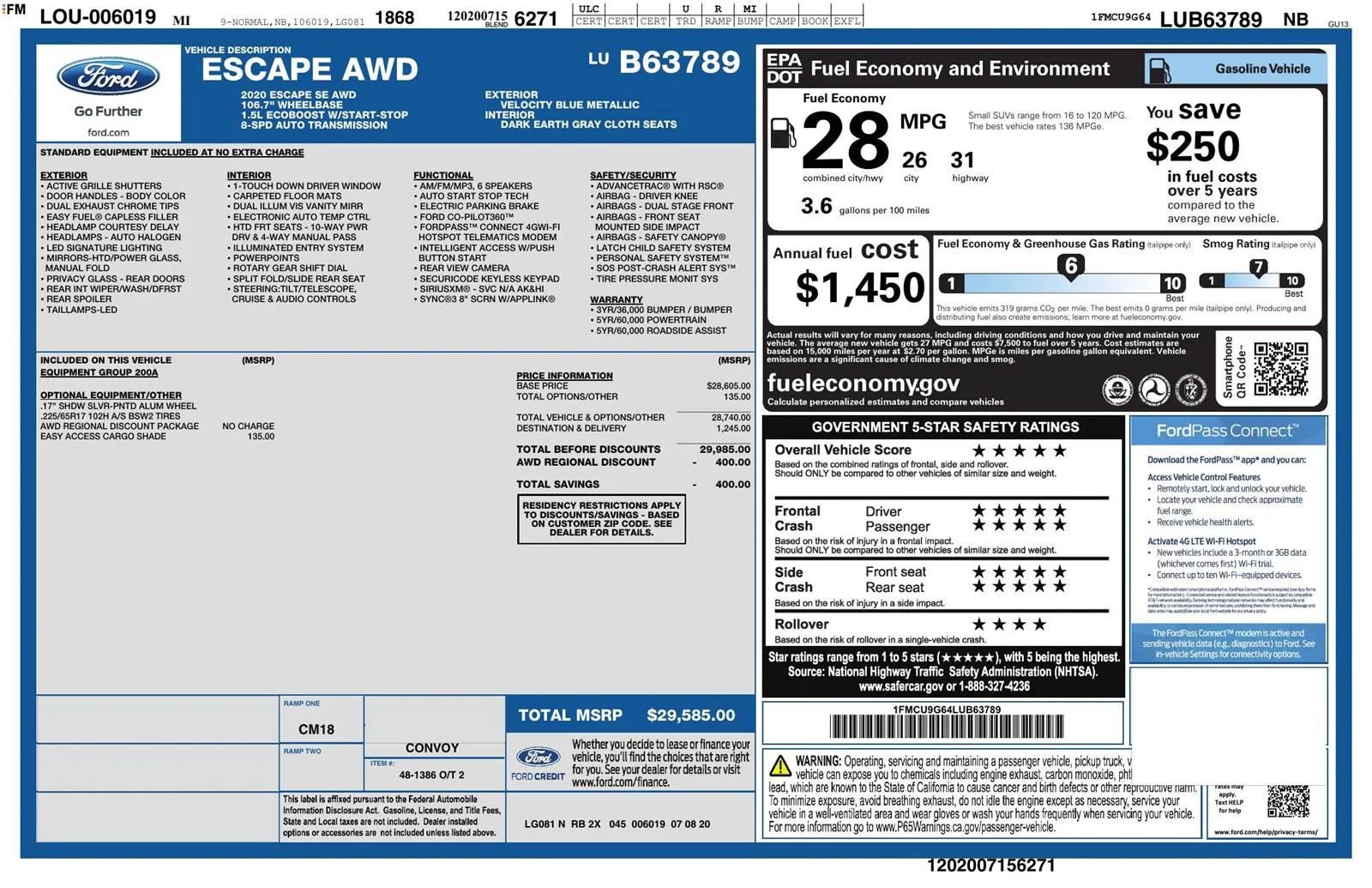 Used 2020 Ford Escape SE AWD/4WD image 19