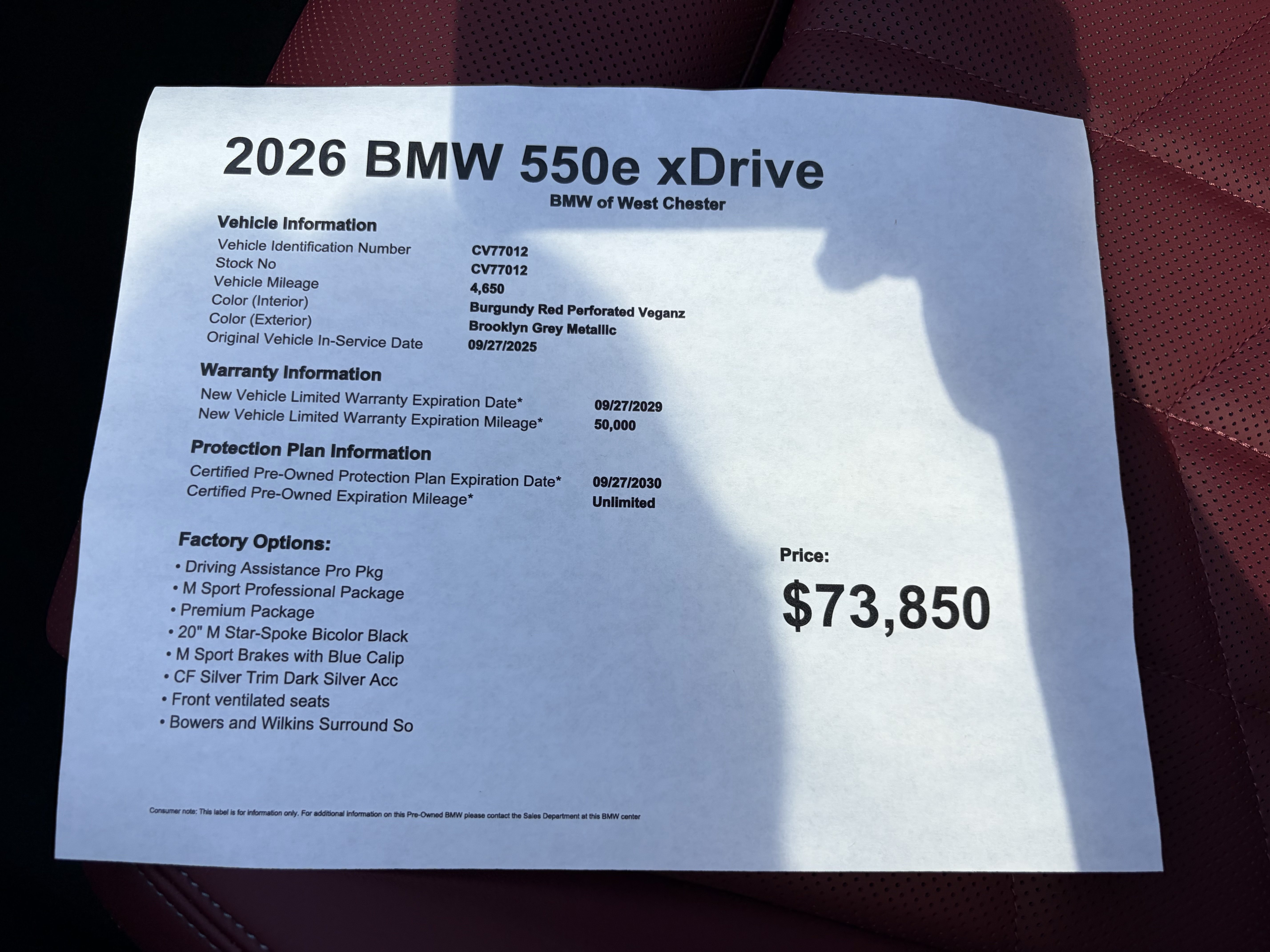 Used 2026 BMW 550e xDrive AWD/4WD image 17
