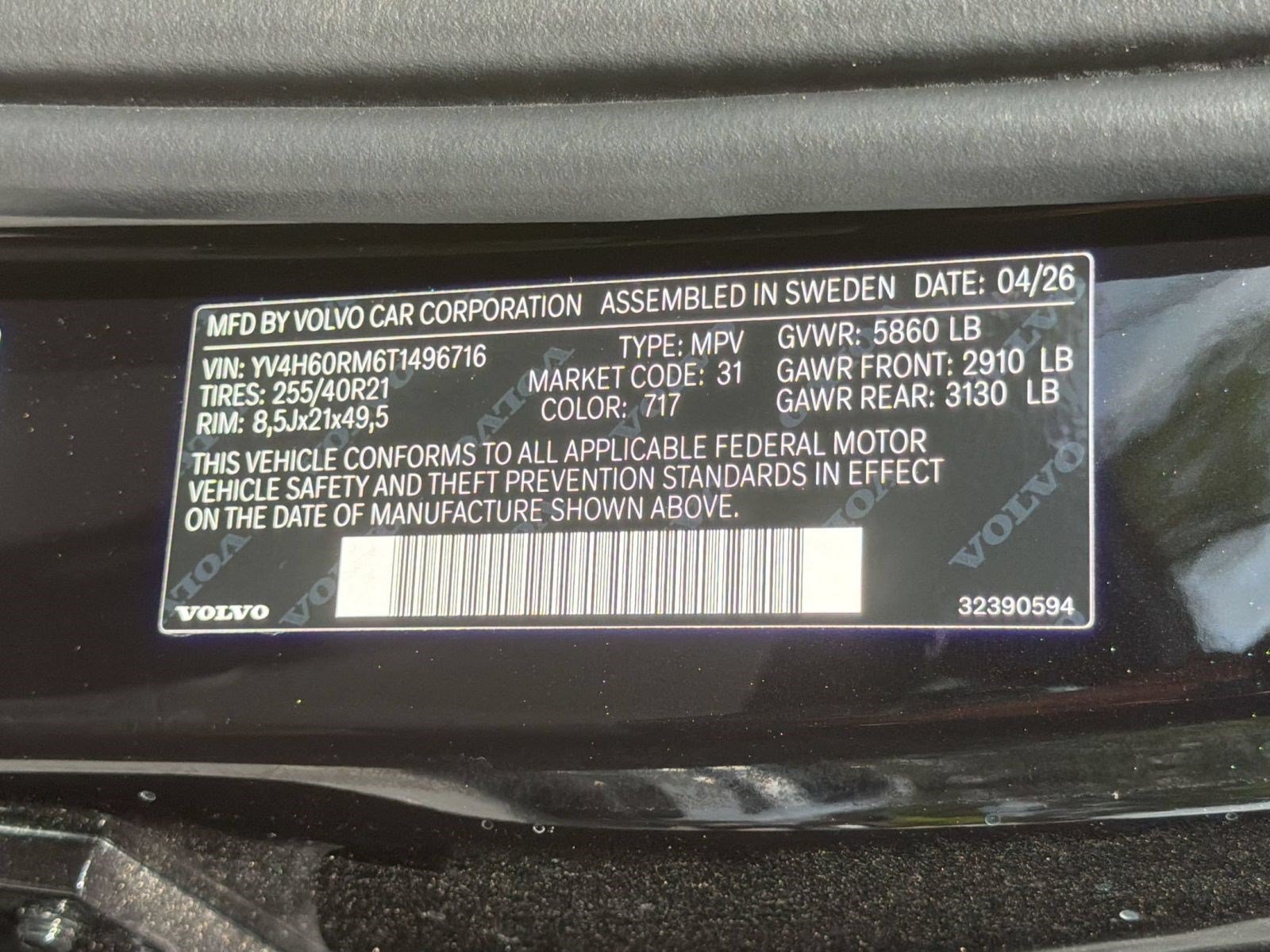 New 2026 Volvo XC60 T8 Ultra w/ Protection Package Premier AWD/4WD image 26