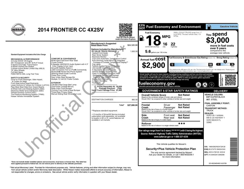 Used 2014 Nissan Frontier SV w/ SV Value Truck Package image 33
