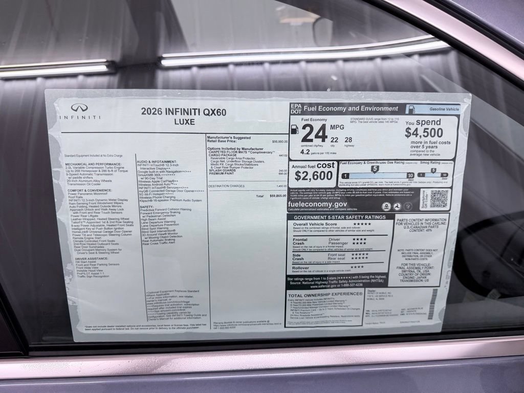 Certified 2026 INFINITI QX60 Luxe w/ Cargo Package FWD image 46