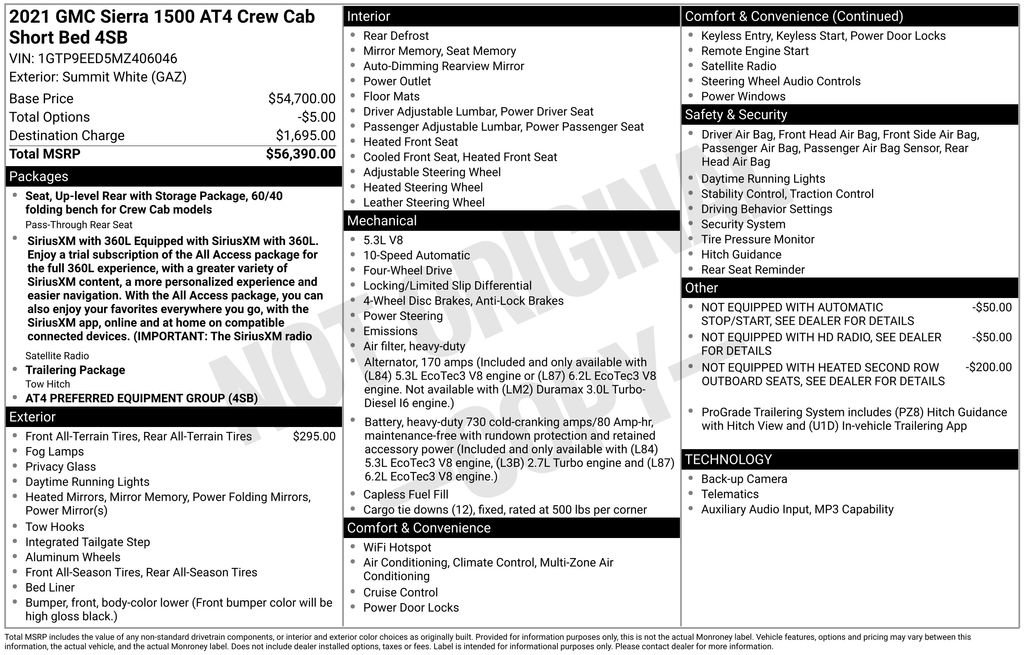 Used 2021 GMC Sierra 1500 AT4 AWD/4WD image 4