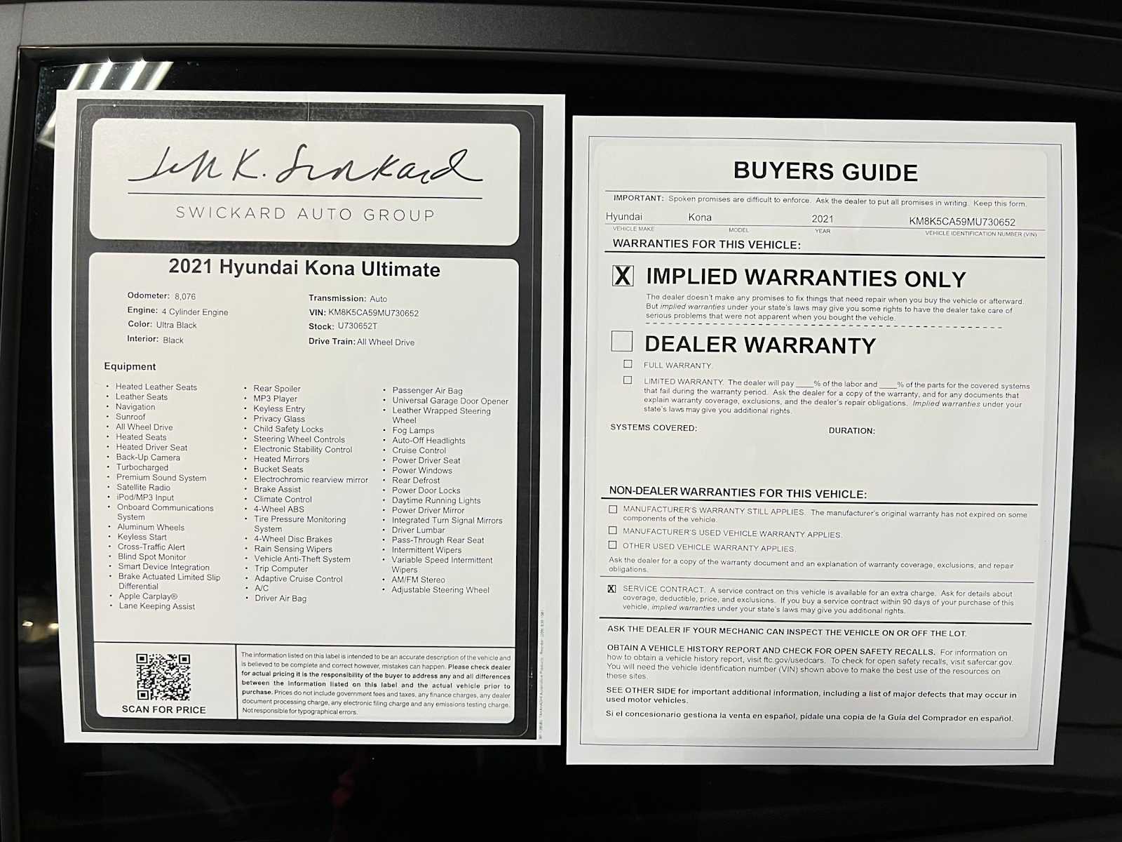 Used 2021 Hyundai Kona Ultimate w/ Cargo Package AWD/4WD image 38