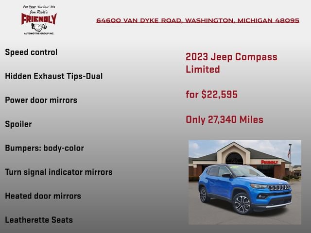 Used 2023 Jeep Compass Limited w/ Sun and Sound Group AWD/4WD image 30