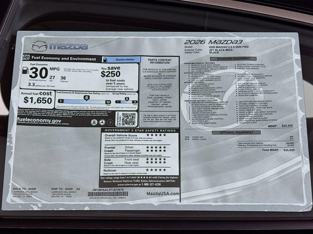 New 2026 MAZDA MAZDA3 s image 19