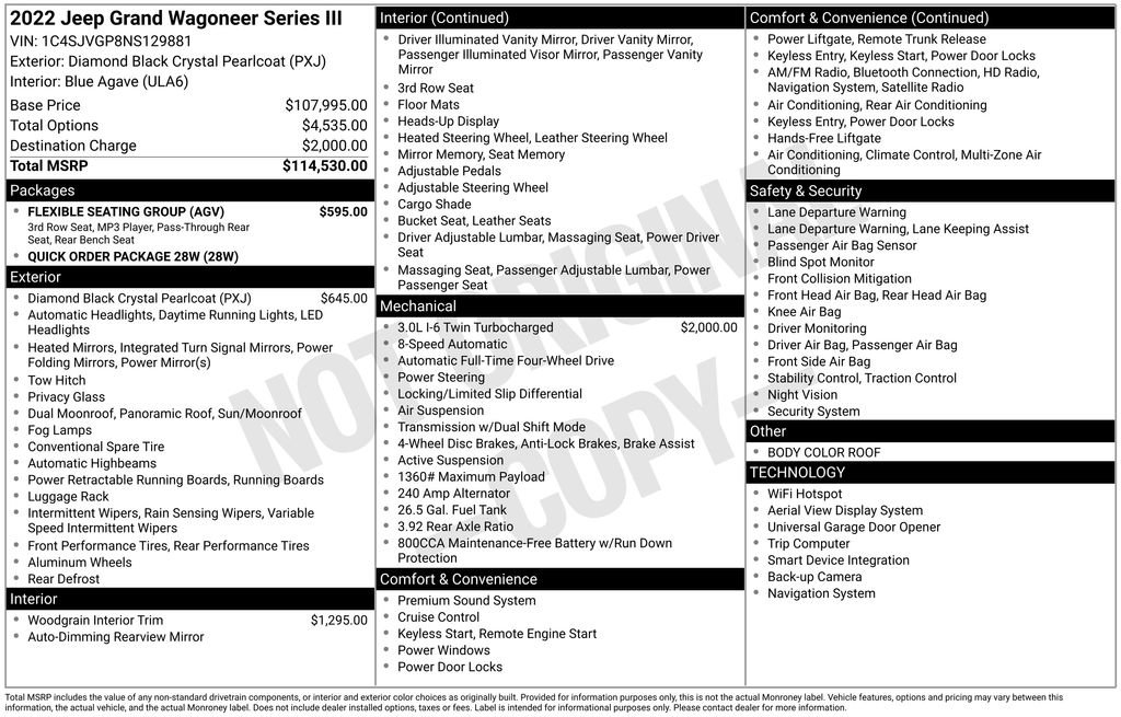 Used 2022 Jeep Grand Wagoneer Series III w/ Flexible Seating Group image 7