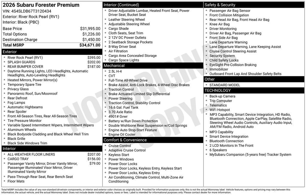 New 2026 Subaru Forester Premium AWD/4WD image 6
