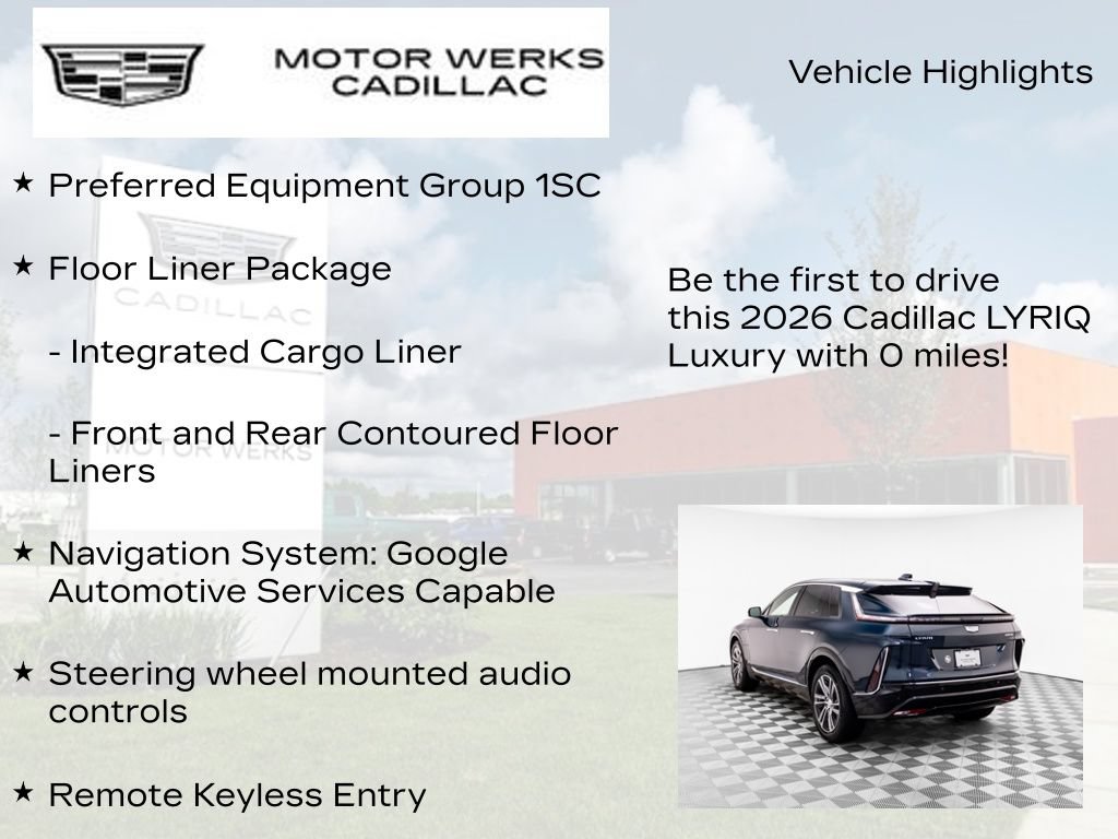 New 2026 Cadillac Lyriq Luxury w/ LPO, Floor Liner Package AWD/4WD image 13