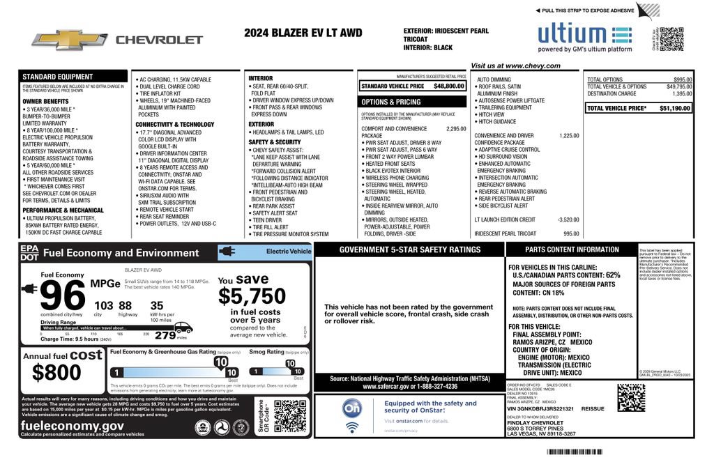 Used 2024 Chevrolet Blazer EV LT AWD/4WD image 4