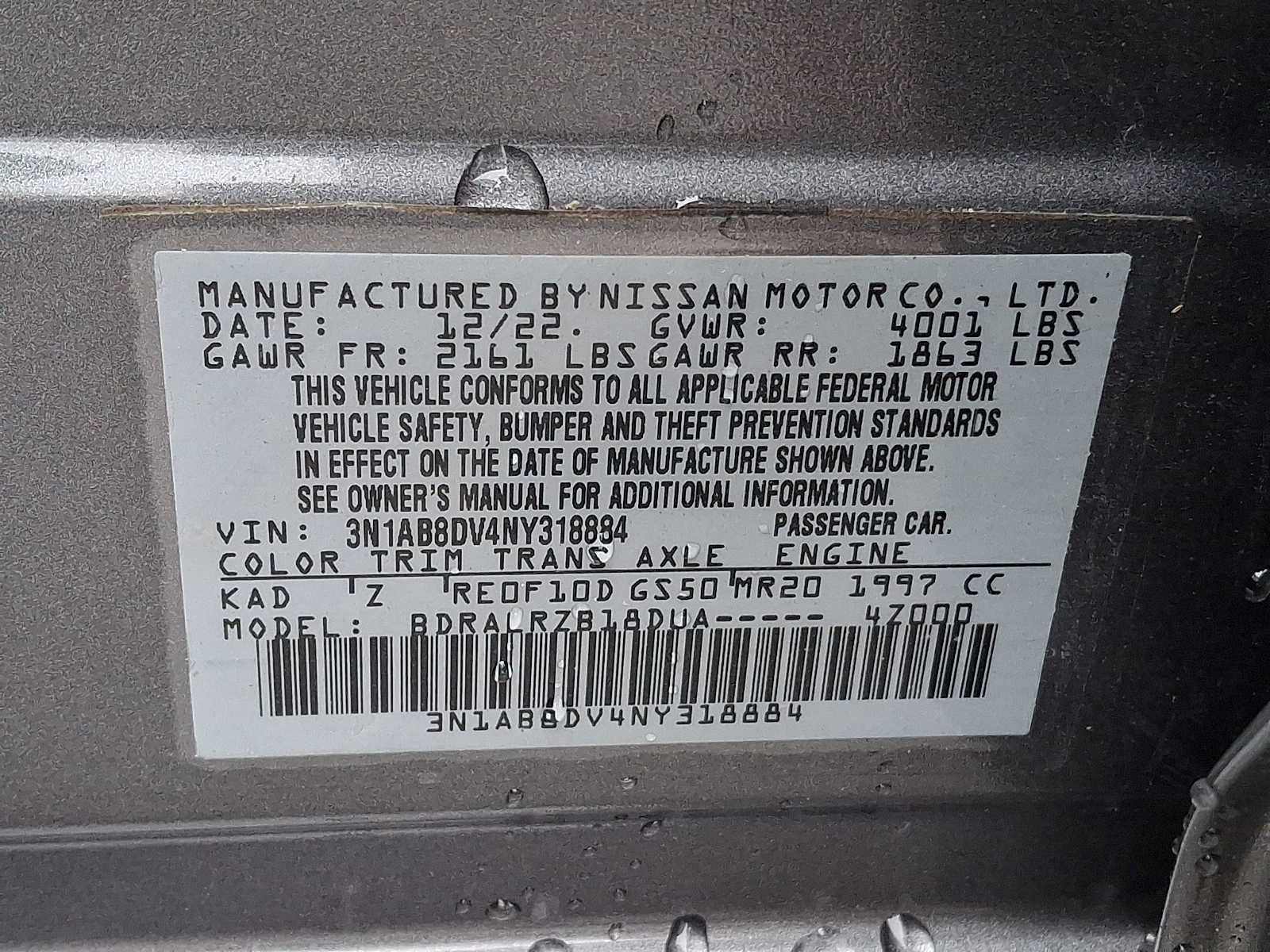 Used 2022 Nissan Sentra SR w/ Trunk Package FWD image 26