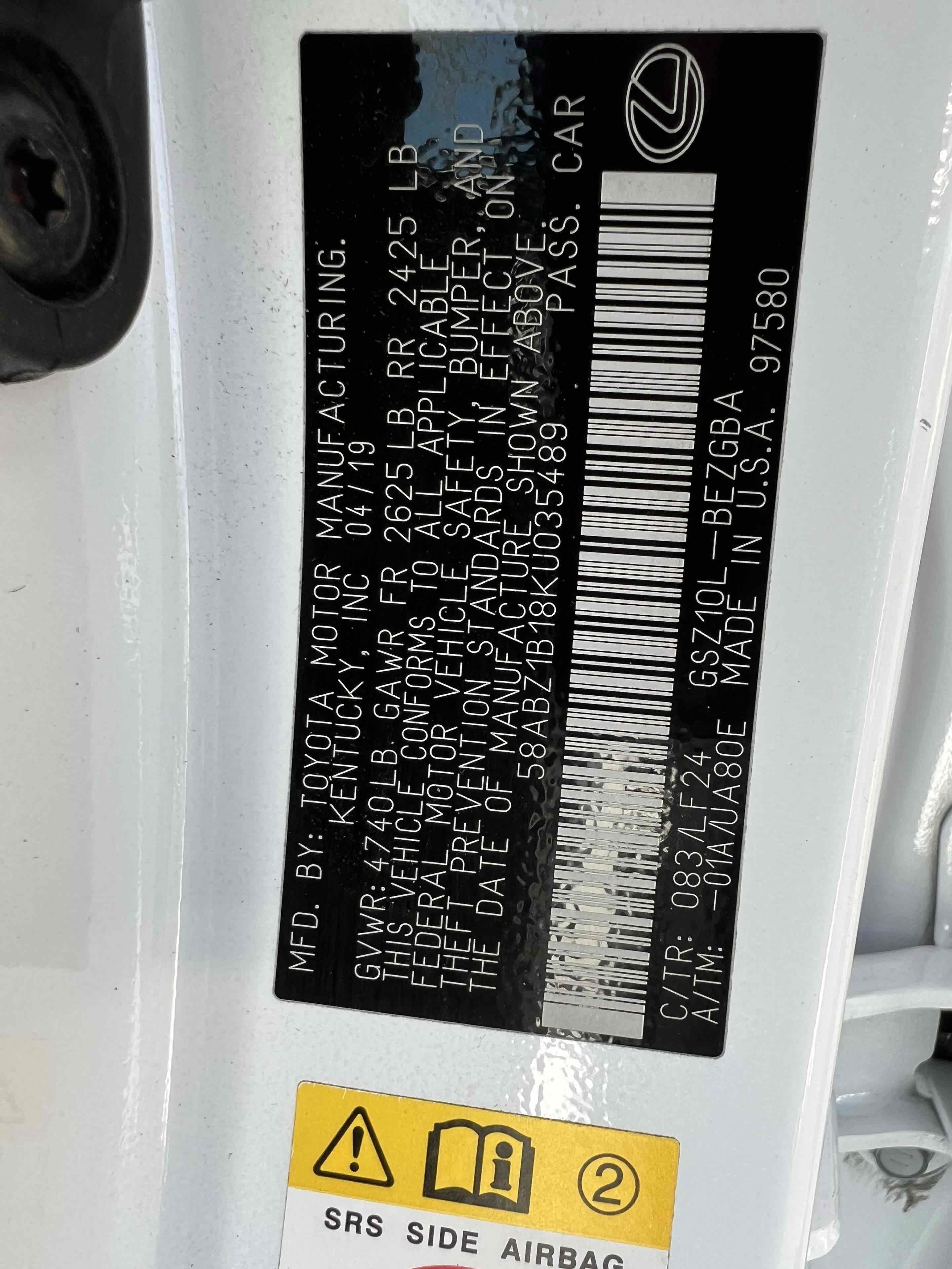 Used 2019 Lexus ES 350 F Sport w/ Accessory Package 2 FWD image 11