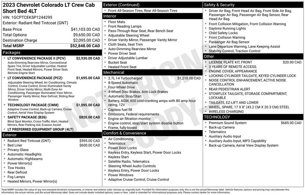 Used 2023 Chevrolet Colorado LT w/ LT Convenience Package II AWD/4WD image 10