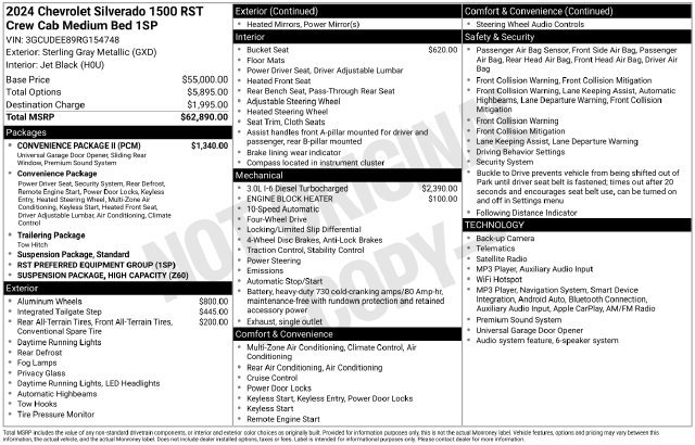Used 2024 Chevrolet Silverado 1500 RST w/ Convenience Package II AWD/4WD image 6