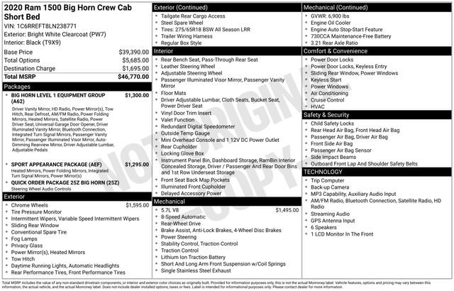Used 2020 RAM 1500 Big Horn RWD image 5