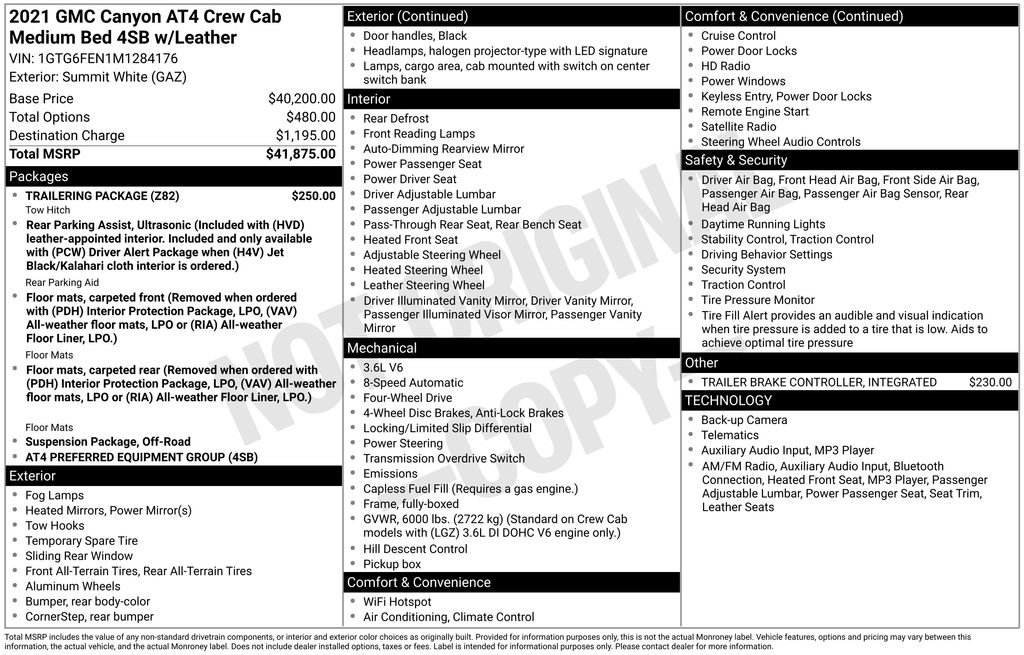 Used 2021 GMC Canyon AT4 w/ Trailering Package image 5