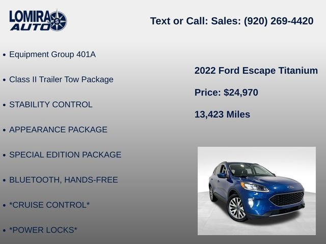 Used 2022 Ford Escape Titanium w/ Class II Trailer Tow Package AWD/4WD image 8