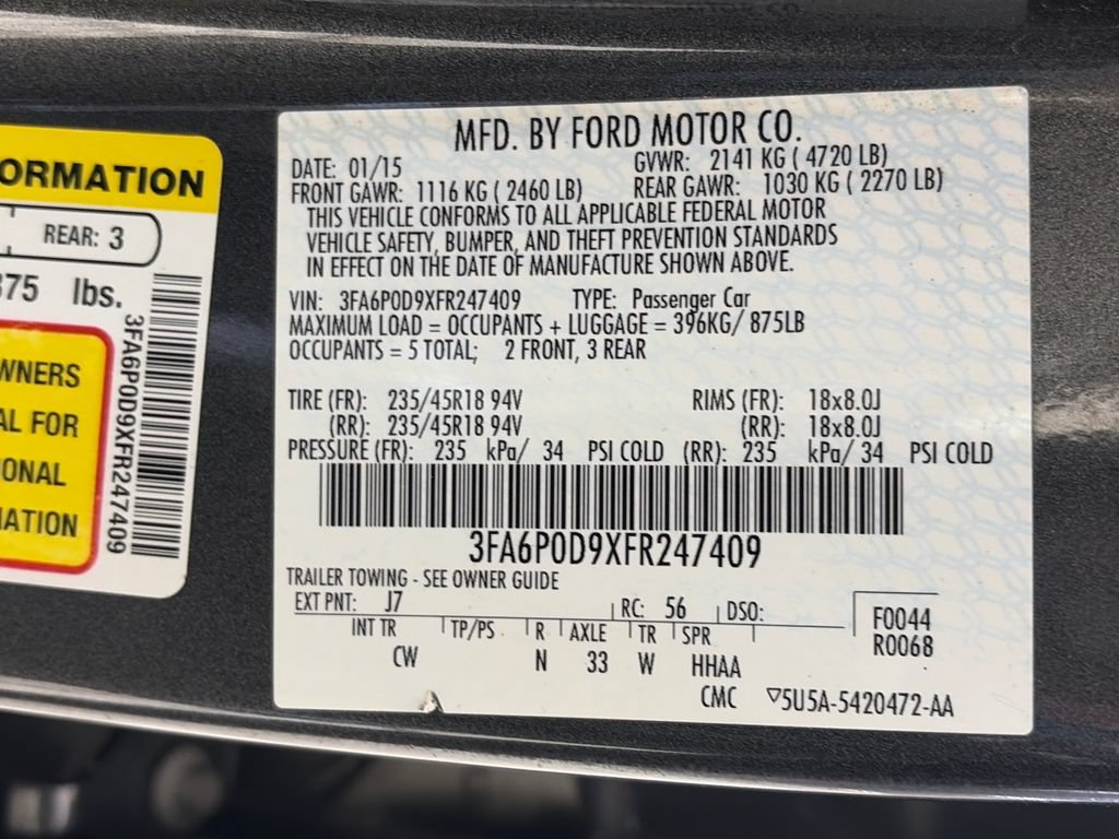Used 2015 Ford Fusion Titanium AWD/4WD image 9