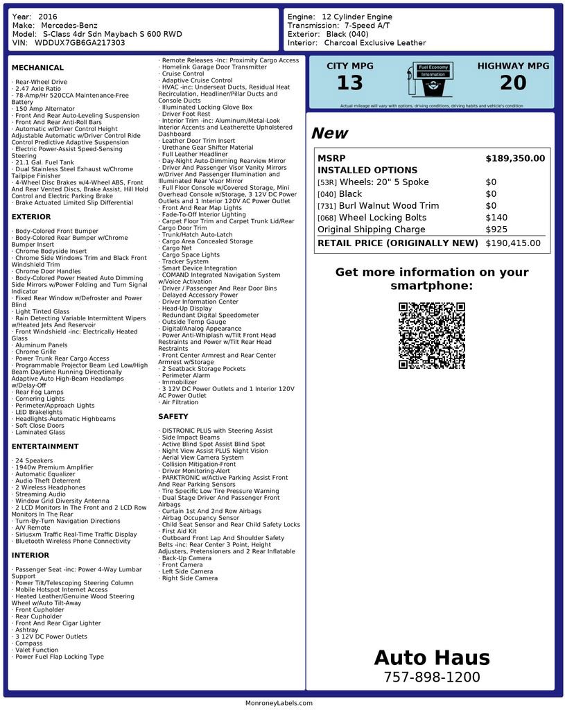 Used 2016 Mercedes-Benz Maybach S 600 Maybach S 600 image 3