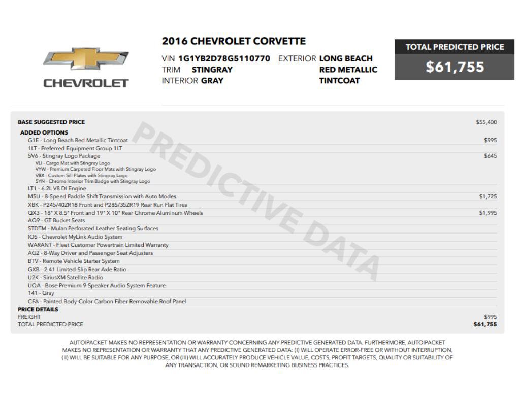 Used 2016 Chevrolet Corvette Stingray Coupe w/ Battery Protection Package image 2