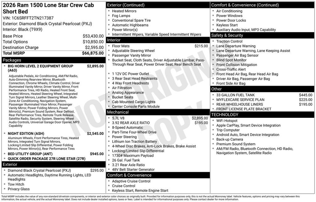 Used 2026 RAM 1500 Lone Star AWD/4WD image 42