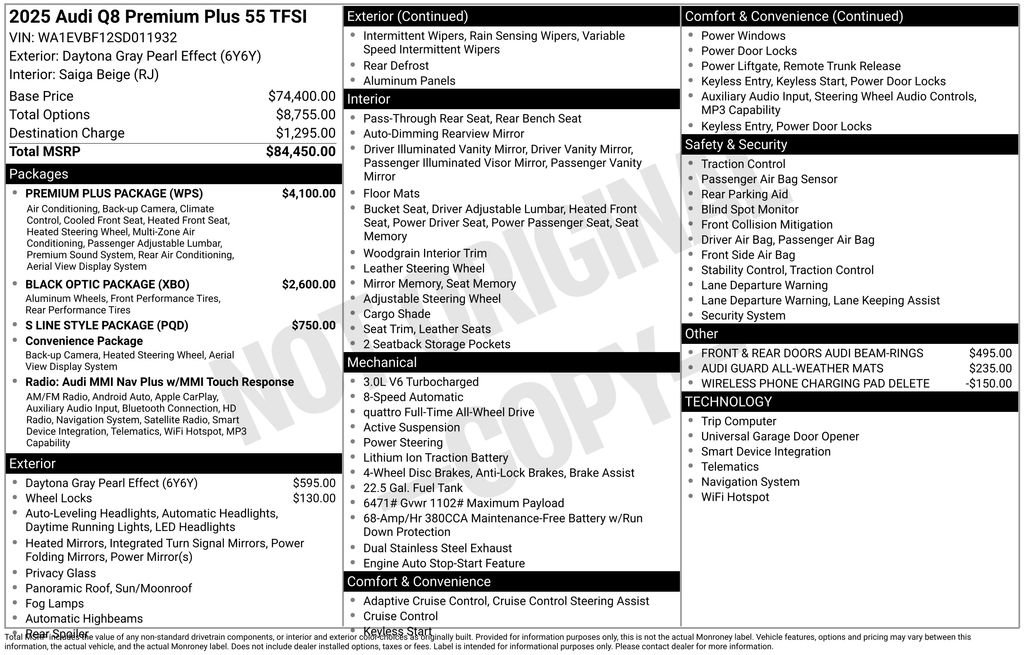 Used 2025 Audi Q8 Premium Plus w/ Premium Plus Package AWD/4WD image 6