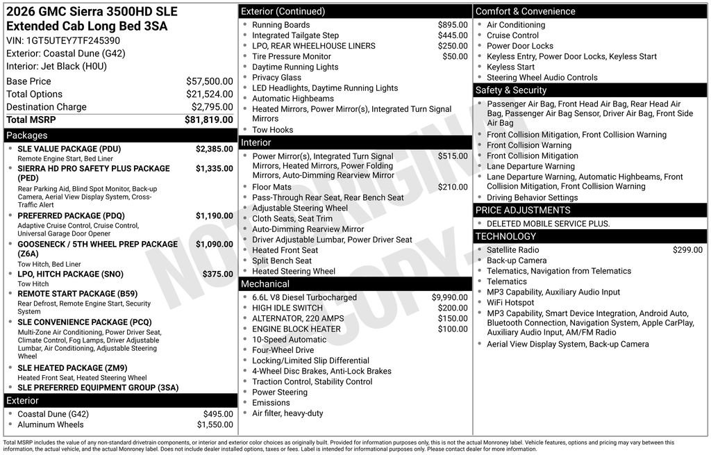 New 2026 GMC Sierra 3500 SLE w/ SLE Value Package AWD/4WD image 36