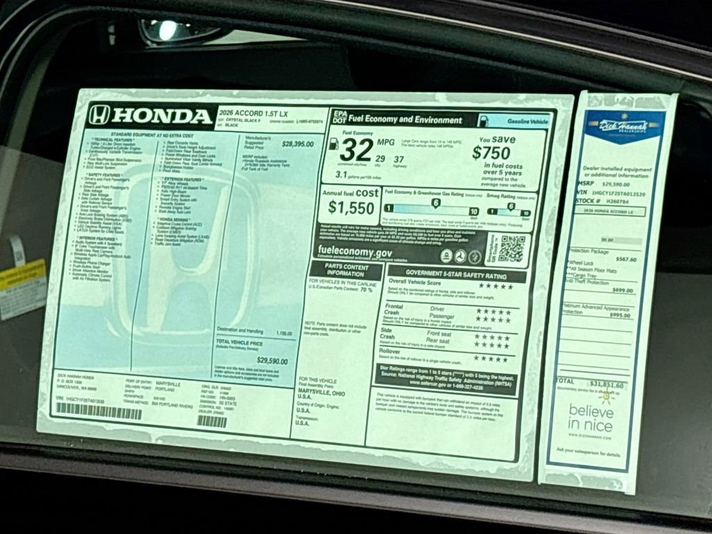 New 2026 Honda Accord LX image 23
