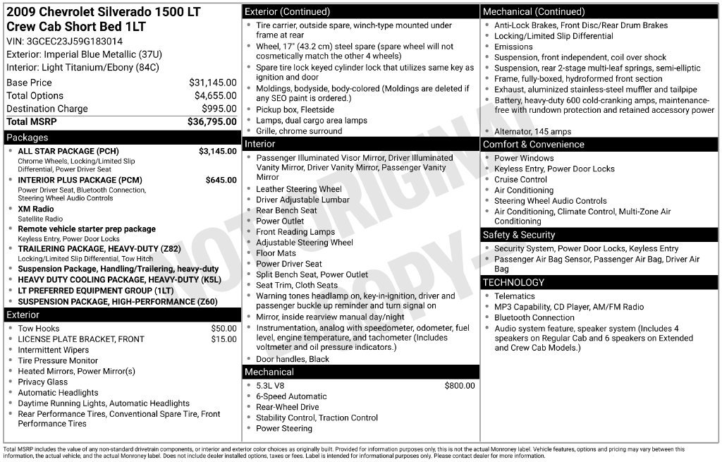 Used 2009 Chevrolet Silverado 1500 LT w/ All Star Package RWD image 6