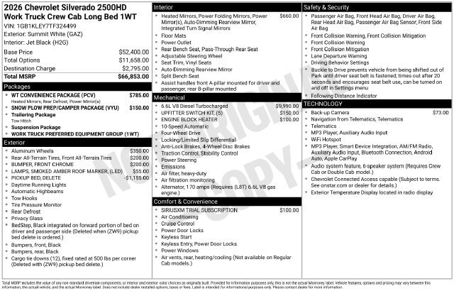 New 2026 Chevrolet Silverado 2500 W/T w/ WT Convenience Package AWD/4WD image 4