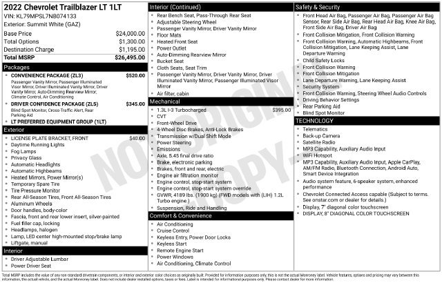 Used 2022 Chevrolet TrailBlazer LT w/ Convenience Package FWD image 9