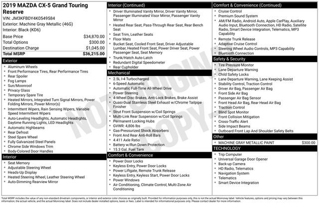 Used 2019 MAZDA CX-5 Grand Touring Reserve image 18