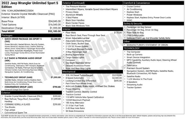 Used 2022 Jeep Wrangler Unlimited Sport AWD/4WD image 4