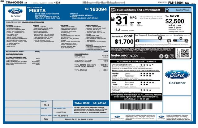 Used 2015 Ford Fiesta Titanium FWD image 10
