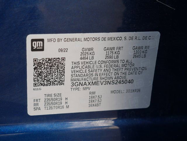 Used 2022 Chevrolet Equinox RS w/ RS Leather Package image 27