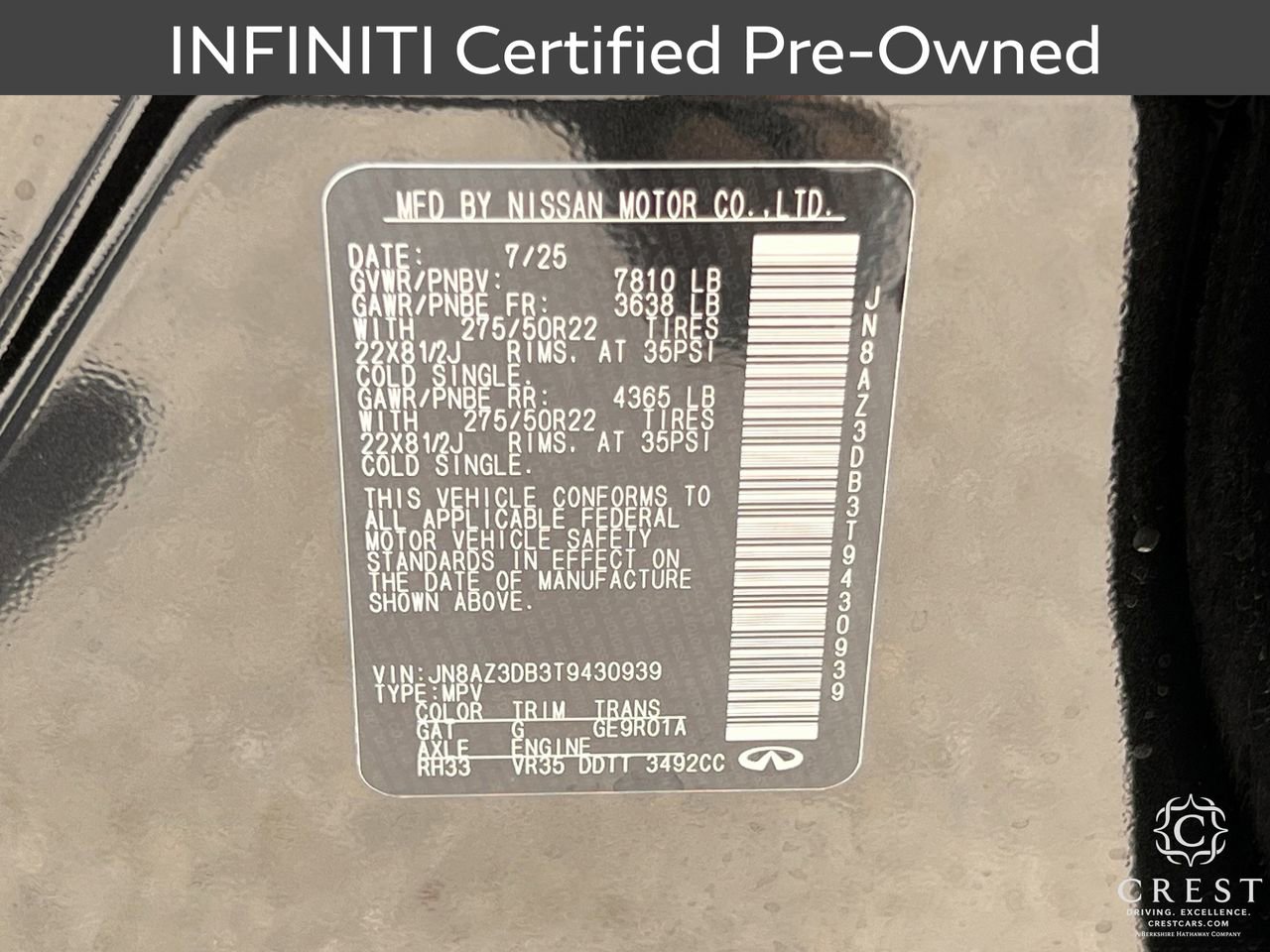 Certified 2026 INFINITI QX80 4WD w/ Sport Exterior Package image 31