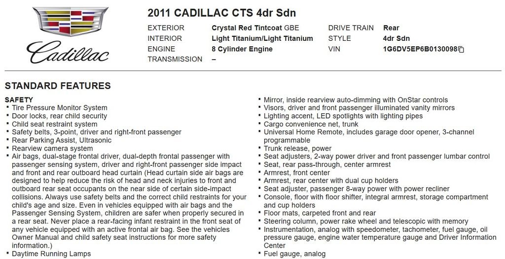 Used 2011 Cadillac CTS V RWD image 16