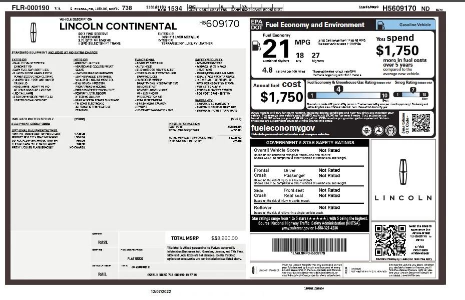 Used 2017 Lincoln Continental Reserve FWD image 40